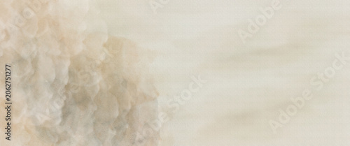 Beige abstract watercolor background texture of old paper, marble or stone with subtle grunge stains for minimalist interior design, cards, and banners.