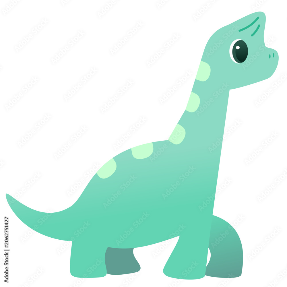 Fototapeta premium Gentle Green Brachiosaurus Dinosaur Graphic with Long Neck