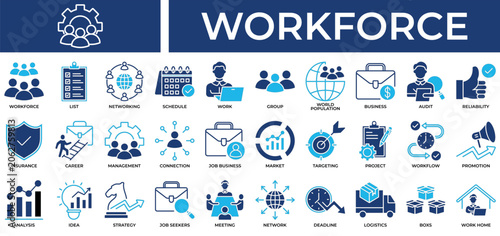 Foto Workforce icon set collection