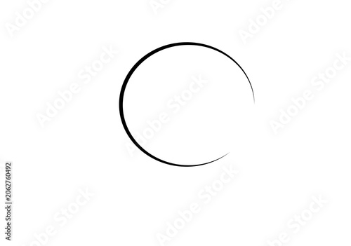 Photos Minimalist Solid Black Circular Tapered Open Ring Curve Isolated on Transparent