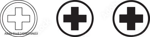 Medical symbol icon vector isolated on white background.