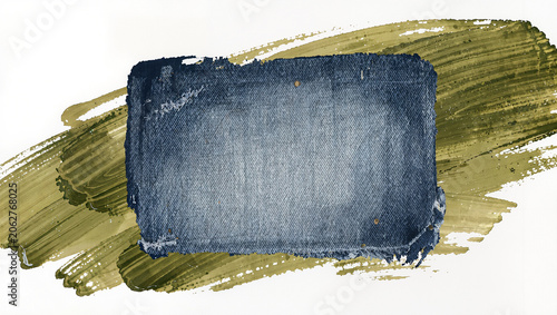 Bold green denim art blends style and texture