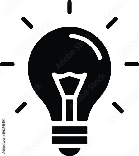 Obraz na plátně Black light bulb icon representing idea