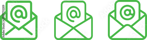 Photos Flat style mail envelope icon vector illustration representing email message and business communication concept on isolated clean background