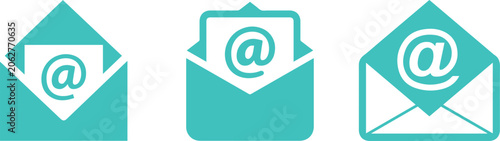 Email icon clean outline vector minimal line style envelope shape isolated on light background for communication app and modern UI design