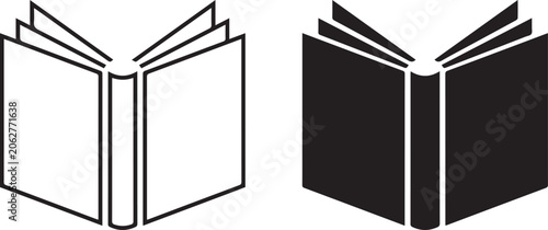Open book icon minimalist green vector illustration, clean flat style with pages spread out, isolated on light background for education and modern UI design