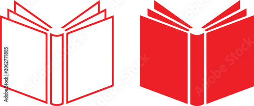 Open book icon minimalist green vector illustration, clean flat style with pages spread out, isolated on light background for education and modern UI design