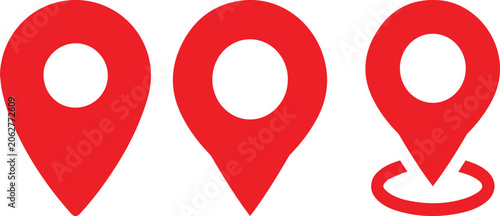 Location pin icon clean outline vector, minimal blue line style, isolated on light background for modern map and navigation UI design