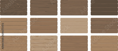 Obraz na płótnie Hardwood, flooring parquet sample set, realistic wood planks with natural grain textures and laminate surfaces for interior decoration and flooring selection design