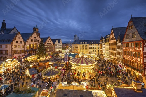 The Frankfurt Christmas Market was officially opened on 25 November 2024 with the switching on of the lights on the Florian Christmas tree, a 26-metre-high spruce from Lower Franconia. The Christmas market will be open until 22 December from Monday to Saturday from 10:00 a.m. to 9:00 p.m. and on Sundays from 11:00 a.m. Frankfurt am Main, Römerberg, Hesse, Germany