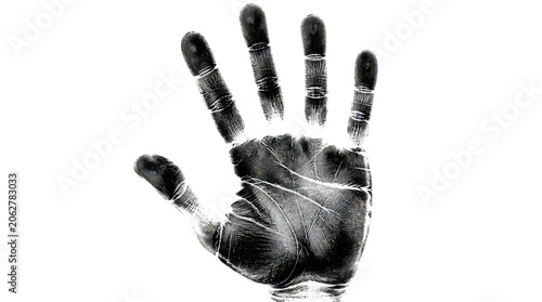 X ray of human hand with fingers spread against Transparent Background