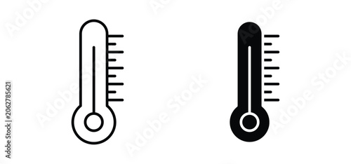 Φωτογραφία Temperature vector icon set black filled and outlined style.