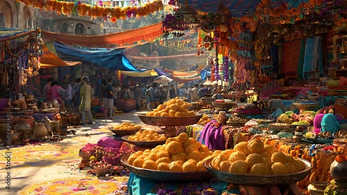 Vibrant autumn market stall overflowing with pumpkins and gourds.