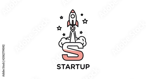 startup rocket launch logo