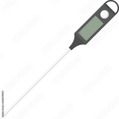 Digital Food Thermometer Flat Illustration. Clean Icon Design Element Isolated on White Background
