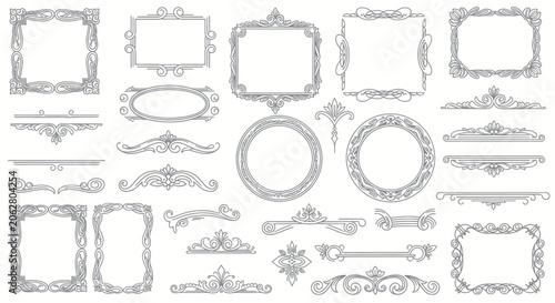 Vintage ornamental frames and decorative border elements collection