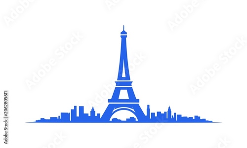 Eiffel Tower icon featuring the iconic Paris landmark with elegant architectural details. Clean vector design ideal for travel, tourism, city branding, heritage, and educational projects.