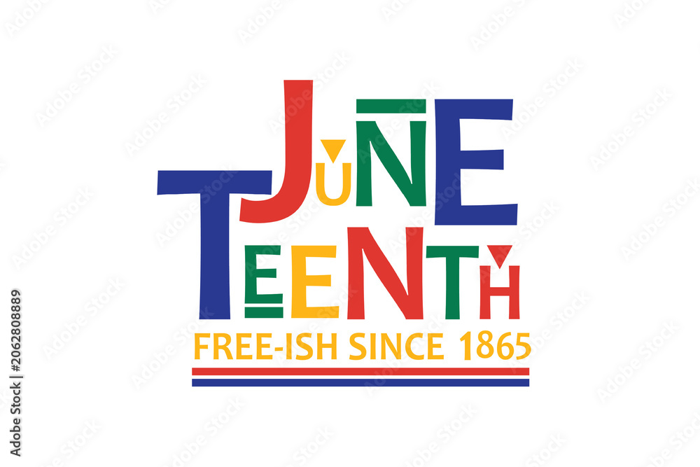 Fototapeta premium Colorful Juneteenth Typography Free-ish Since 1865 Sublimation Design