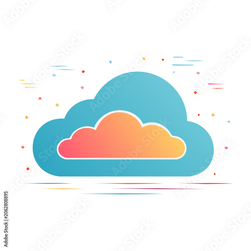 Abstract wavy gradient design in flat colors