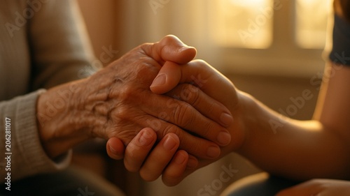 Interlocked Hands Between Generations in Warm Light [16x9]