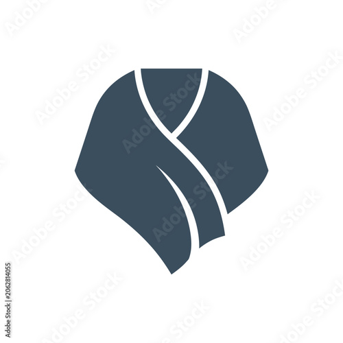 Foto A dark blue shawl icon isolated on a white background