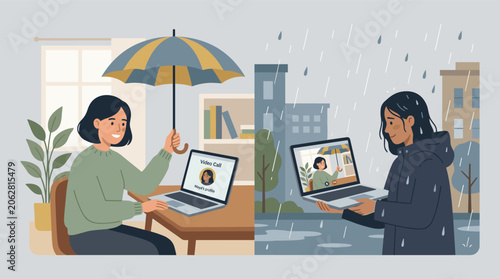 Remote Work on a Rainy Day
