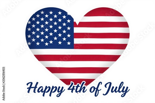 Heart shaped american flag 4th of july design