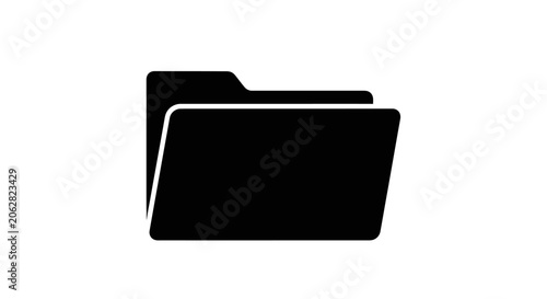 Black file folder icon graphic design.