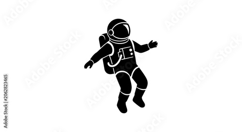 Astronaut in Space Suit Floating.