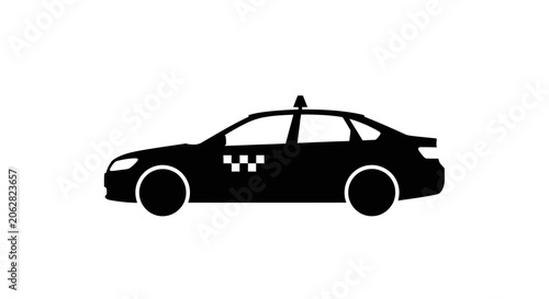 Foto Black silhouette of a taxi car.