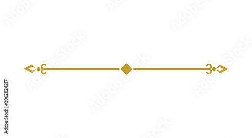 Obraz na plátně Elegant gold decorative horizontal divider with ornate geometric elements isolat
