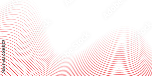 Abstract Red Wave Design on White Background eps10
