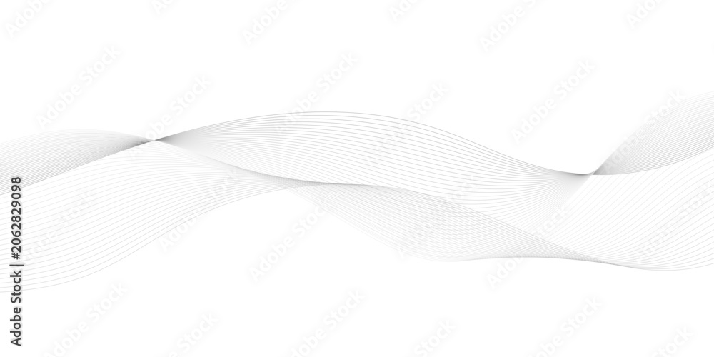 Fototapeta premium Modern Abstract Gray Wave Element Digital Track Equalizer Smooth Flowing Stripes Clean Minimalist Data Science Graphic Vector Background