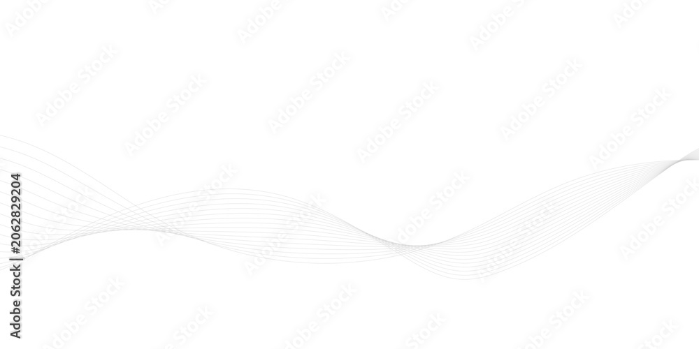 Fototapeta premium Undulate Grey Swirl Sound Wave Frequency Twisted Curve Lines Geometric Border Pattern Isolated On Transparent Background Vector Illustration