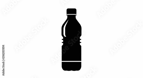 Black plastic water bottle silhouette.