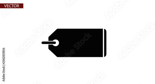 Black price tag label icon.