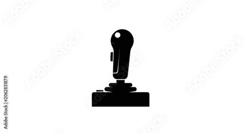 Black rubber stamp with handle.