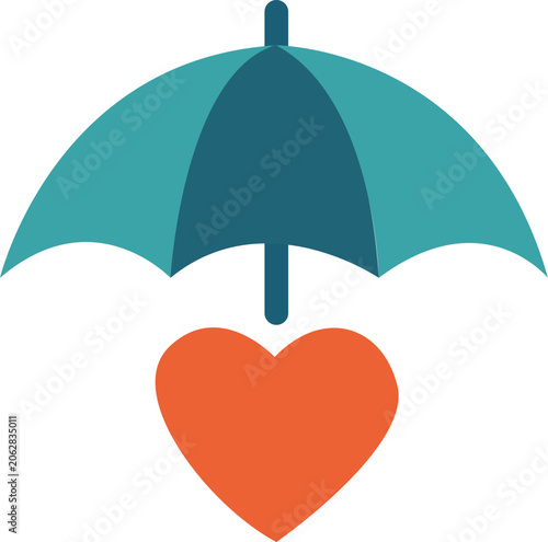 Healthcare Coverage and Medical Assurance Flat Design Icon