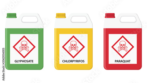 Foto Paraquat Chlorpyrifos Glyphosate Vector Illustration Agricultural Herbicide Inse