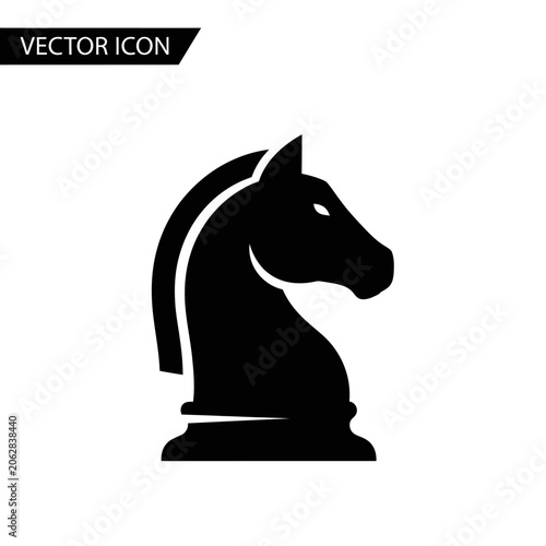 Black chess knight piece icon.