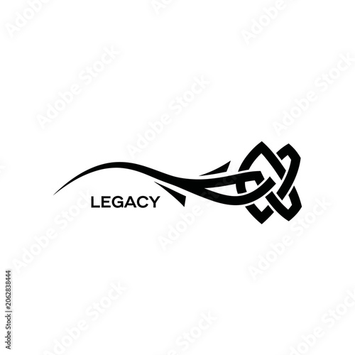Black Celtic Knot Legacy Logo Design.