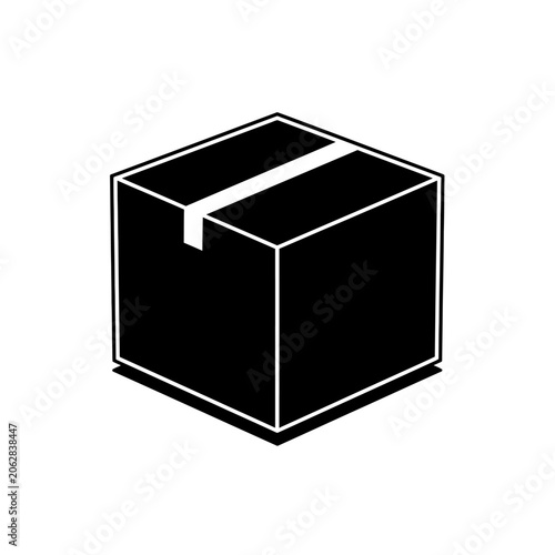 Black Box with White Outline and Tape.