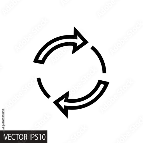 Black Circular Arrows Recycling Symbol.