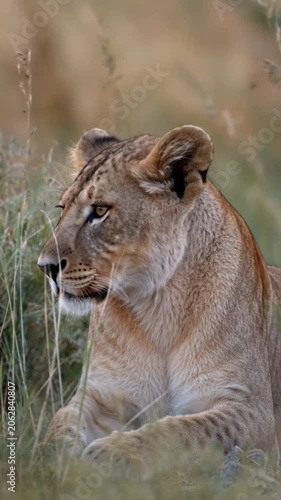lion cub in the grass