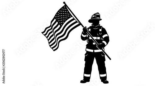 Photos Happy Father's Day Firefighter, American flag, patriotism, emergency services, h