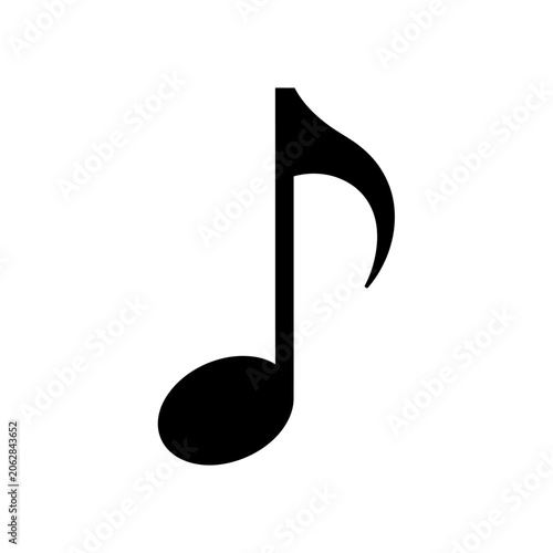 Fotografía Black eighth note musical symbol icon.