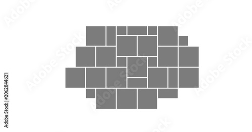 Photo gallery mosaic with montage collage and moodboard template for picture minimalist or card banner background. Presentation flyer photography and holiday post with digital image and composition