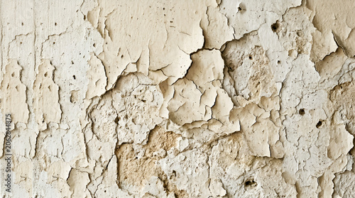 Aged plaster wall texture with peeling paint, natural cracks, and weathered surface details. Ideal for backgrounds, vintage designs, and realistic texture projects.