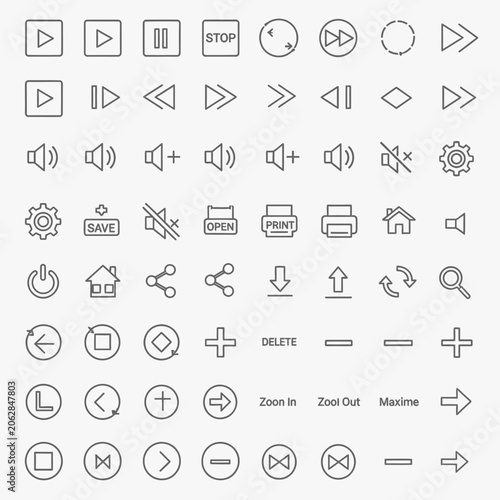 Collection of various computer icons.