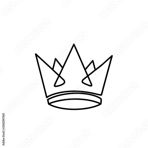 Crown Icon Symbol Royalty Line Art.